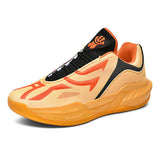 Low Top Professional Indoor Basketball Sneakers with Translucent Blue Outsole Non-Marking Traction for Agile Players