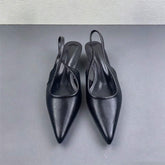 Women Pointed Toe Slingback Kitten Heels Comfortable Office Dress Shoes Low Heel Pumps for Professional Workwear Black Brown