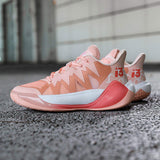 Lightweight Breathable Mesh Upper Cushioned Midsole Stylish Pink Non Slip Outsole High Performance Basketball Shoes