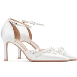 Sandales Talon White Silk Wedding Fashion Stiletto High Quality Sandal Sexy Heels for Women