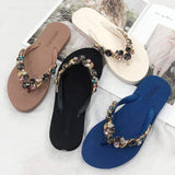 PVC Diamobd Sandals Summer Beach Slipper Thong Girl Flip Flops Woman Shoes Flat Sandals