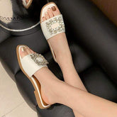 Sandale Plat Quality Silk Rhinestone Diamond Outdoor New Spring Korean Sandals for Women