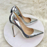 8CM/10CM/12CM Talons Haut Sexy Escarpins High Quality Pumps 2024 Luxury Pumps Silver Heels for Women