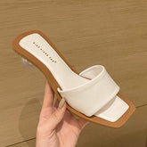 Sandales Talon Femme Transparent Silver New Fashion 2025 Summer Sexy Low Heel Slipper Sandals Shoes for Women