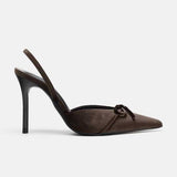 Sandales Pour Femmes Fancy Satin High-End Stiletto Heels Sandals Pointed-Toe Bowknot Ladies Sexy High Heel Pumps