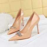 Diamond Rhinestone New Design Sandales Talon Femme Pumps Royal Blue Heels for Women