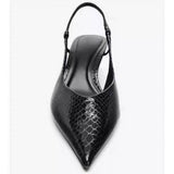 New Arrival Women's Mules: Embossed Pattern Pointed-Toe Versatile Sexy Stiletto Slide Heels