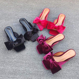 Chaussure Femme Sandales Luxe Slides Bow Fashion Shoes Kitten Heels for Ladies