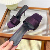 6CM/9CM Talons Pour Dames Sexy Stilettos Diamond Purple Thin Heels for Ladies