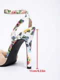 Ladies Sexy Summer Heeled Sandals Quality Pointed Toe Ankle Strap Buckle Closure Women High Heel Shoes Pumps