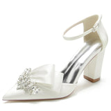 Bride Talons Haut Sexy Escarpins Mules Chunky Block High Women Heels for Wedding
