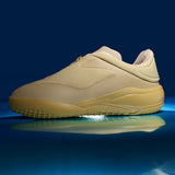 Mens Basketball Shoes Easy on and Off Zipper Closure Low Top Sneakers Khaki Minimalist Design Athletic Training Footwear