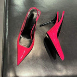 Neon Green/Sexy Rosy Sapato De Salto Slingback Sexy 2025 Trending Luxury Designer Heels
