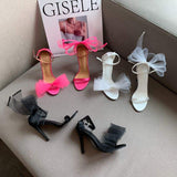 Dropshipping Luxury Pointed Toe Stilettos Comfortable Wedding Bride Bow Heels for Lady