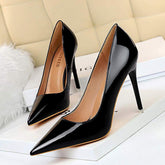 Escarpins Femme Big Size 43 Formal Trendy Reflective Pointed Toe Nude High Heeled Women's Pumps Shoes