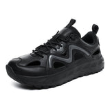 Cut Out Mesh Sneakers Breathable Ventilation Summer Walking Shoes Lightweight Chunky Platform Trainers Casual Outdoor Footwear