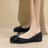 Rhinestone New Soft Sole Dress Office Shoes Flat Slipper Pumps Closed Toe Women Flat Shoes for Work