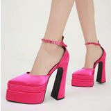 Tacones De Plataforma Thick Sole Ladies Chunky Heels High Platform Sandals for Women