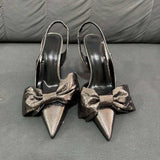 New Style Chaussures Escarpins Square Closed Toe Pumps Classic Shoes 2023 Ladies Heels with Bow