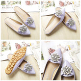 Rhinestone Zapatos Pointed Toe Loafer Mules Slip on Slides Flat Shoes Lady Women's Slippers