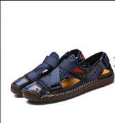 Summer Beach Fun Casual Comfortable Genuine Leather Sandals Men Sewing Soft Sole Fashion Men Casual Shoes