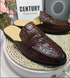 Pantuflas De Hombre Men Black Sole Shoes Backless Low Heel Half Loafers Men Casual Shoes Mules