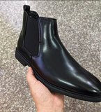 Big Size 38-48 Low Cut Pointed Toe Plain Upper Ankle Boots Fancy Dress Shoes Boots for Men