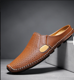 Summer Breathable Good Quality Cook Original Real Leather Slippers Durable Fashion Design Men Genuine Leather Shoes