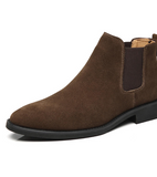 Real Leather High Ankle Chelsea Boots Wedding Party Formal Dress Shoes Durable Suede Leather Slip on