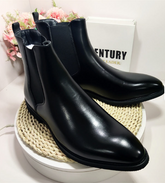 Big Size 38-48 Winter Ankle Chelsea PU Leather Boots Summer Winter Usable Pointed Toe Men Snow Boots