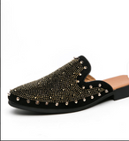 Plus Size 13 Half Casual Designers Men Slide Slippers Dress Shoes Quality Rivet Upper Mules for Men