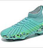 High Top Professional AG TF Wear Resistant Training Kids Football Shoes Long Nail Spike Soccer Boots for Men