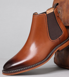 Handsome Comfortable Real Leather Cook Chelsea Boots Height Increasing Thick Sole Formal Slip on Fashion Ankle Boots for Men
