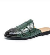 Biggest Size 47 PU Leather Monk Strap Loafers Shoes Breathable Summer Casual Men Half Shoes