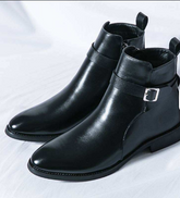 Size 38-47 Casual Dress Shoes Durable Buckle Strap Wedding Party Black Ankle Boots for Men