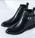 Size 38-47 Casual Dress Shoes Durable Buckle Strap Wedding Party Black Ankle Boots for Men