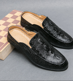 Summer Special Men Made Leather Dress Shoes Comfortable Backless Loafers Mules Men Casual Dress Shoes