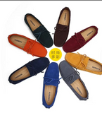 Genuine Leather Men Casual Shoes Loafers Moccasins Breathable Slip on Black Driving Shoes Plus Size