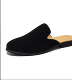 Casual Mules Comfortable Size 46 47 Point Toe Backless Half Slippers for Men