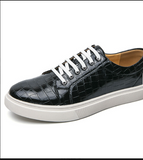 Size 38-46 Pattern Lace up Yellow Black Comfortable Leisure Daily Casual Shoes for Men