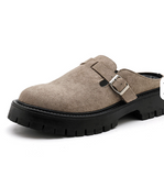 Round Toe Soft Comfortable Backless Half Loafers Classic Good Quality Durable Summer Casual Men Genuine Leather Slippers