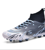 High Top Professional AG TF Training Soccer Boots for Kids Winter Spring Summer-Wear Resistant Long Nail Spike