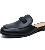 Summer Men Half Shoes Casual Slip on Backless Loafers With Bowknot Durable Comfortable Men Mules