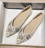Fashion Low Heel Loafers Women Pointed Toe Pumps Elegant Flat Dress Shoes for Ladies