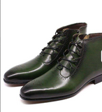 Classy Designers Height Increasing Leather Dress Shoes Lace up Men Luxury Ankle Boots