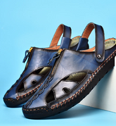 Summer Casual Slippers Fashion Design Comfortable Durable Size 47 48 Blue Genuine Leather Sandals Shoes for Men