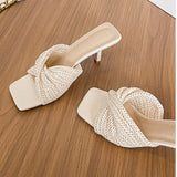 Sandale Femme New Arrival Other Shoes Heels Slipper Square Toe 2025 Summer Sandals