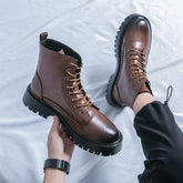 High Ankle Gentlemen Footwear Wedding Groom Shoes Comfortable Black Lace up Boots for Men