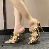 Sandalias Mujer Plastico Slip on PVC Mules Fashion Clear Sandals Ladies Transparent Heels Shoes
