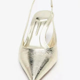 Classic Design Women's Backless Pumps: Pointed-Toe Stiletto Heels, European & American Style Low-Cut Slip-On Mules